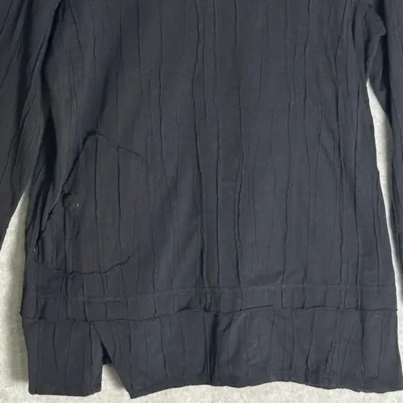 Habitat NWT Sz M Steady‎ Stream Cowl Pocket Tunic Top Linen Blend Black Crinkle - Picture 11 of 12